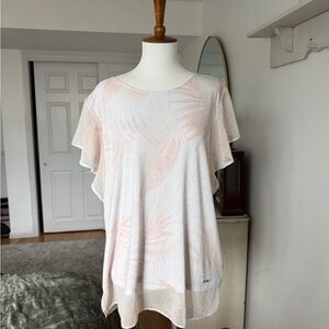 Calvin Klein Soft Pink and White Blouse